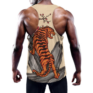 Japanese Tiger Tattoo Print Training Tank Top