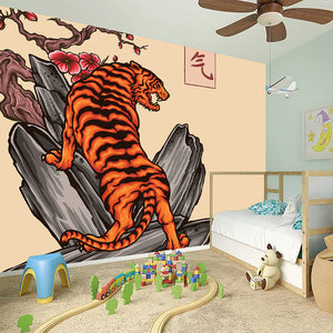 Japanese Tiger Tattoo Print Wall Sticker