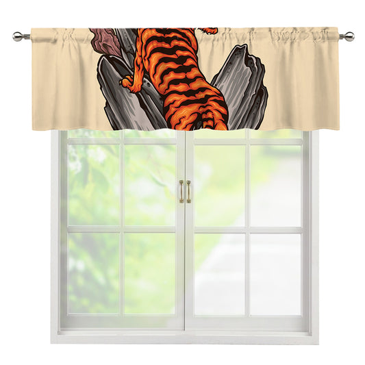 Japanese Tiger Tattoo Print Window Valance