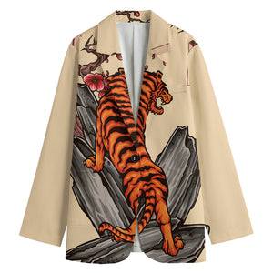 Japanese Tiger Tattoo Print Women's Blazer