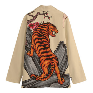 Japanese Tiger Tattoo Print Women's Blazer