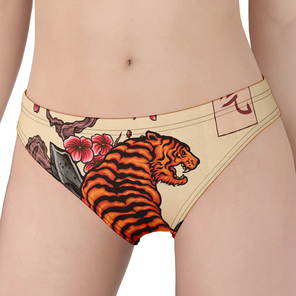 Japanese Tiger Tattoo Print Women's Panties