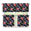 Japanese Traditional Pattern Print 3 Piece Kitchen Curtains