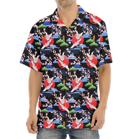Japanese Traditional Pattern Print Aloha Shirt