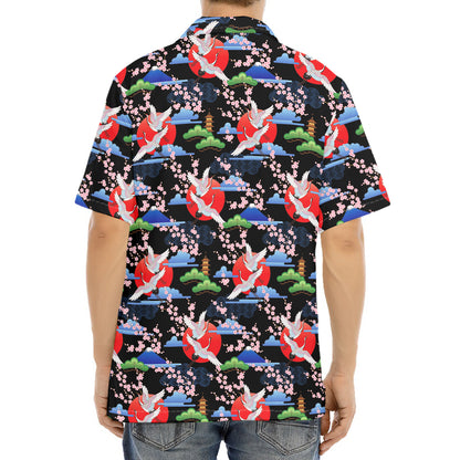 Japanese Traditional Pattern Print Aloha Shirt