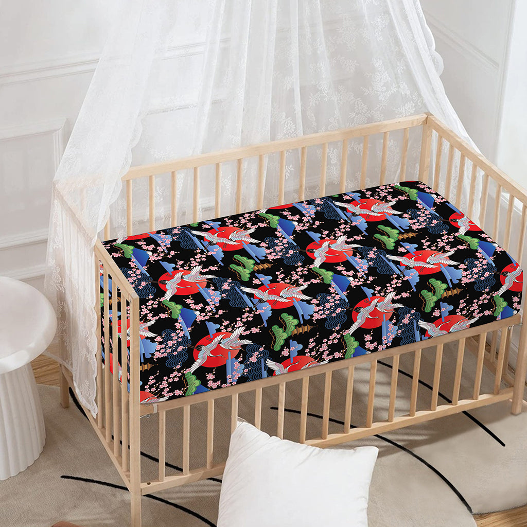 Japanese Traditional Pattern Print Baby Crib Sheet