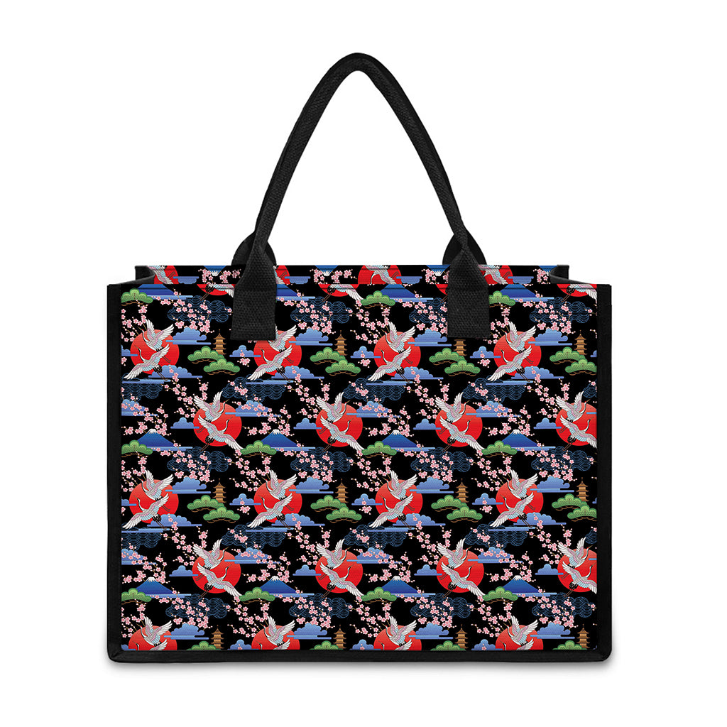 Japanese Traditional Pattern Print Canvas Tote Bag
