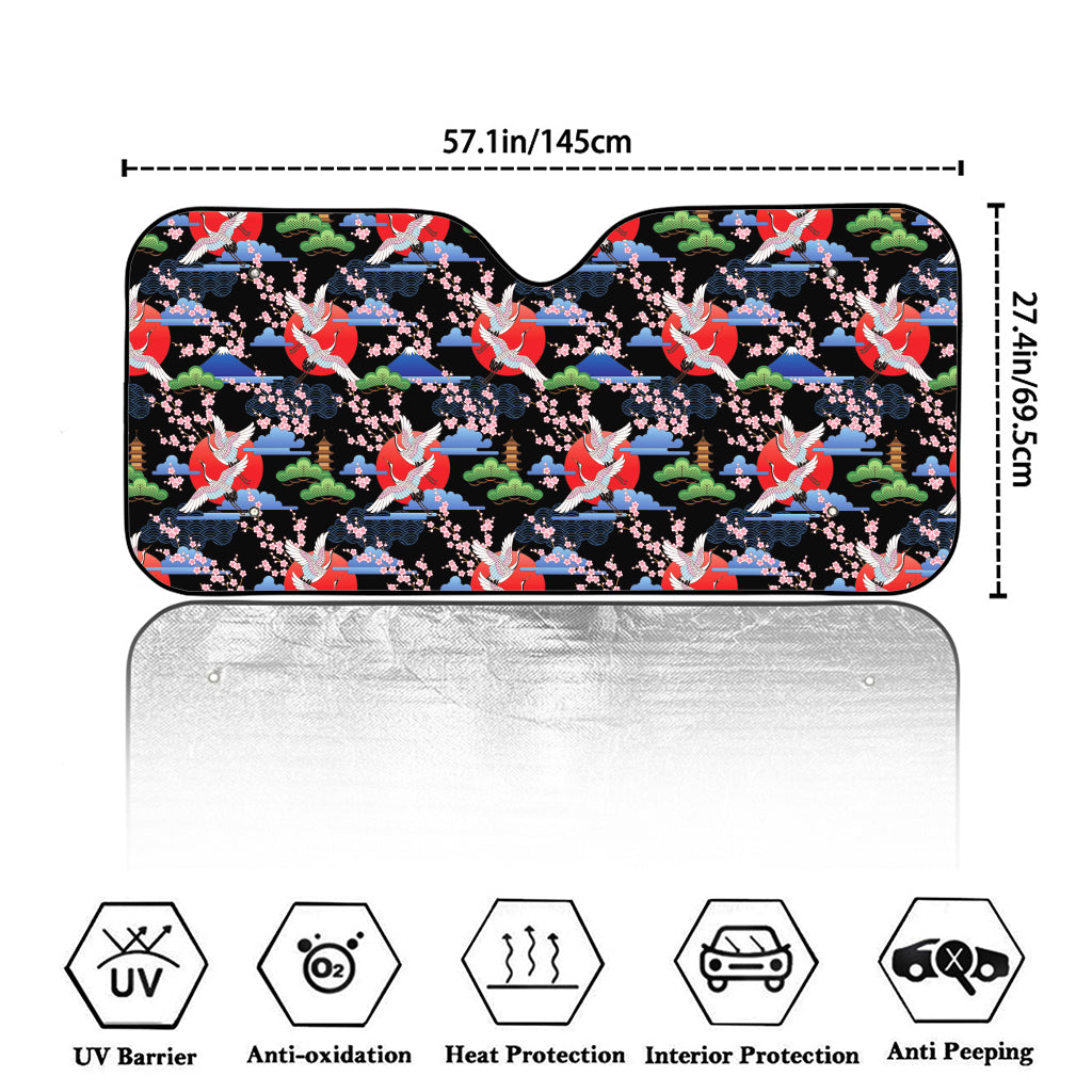Japanese Traditional Pattern Print Car Windshield Sun Shade