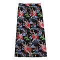 Japanese Traditional Pattern Print Cotton Front Slit Maxi Skirt