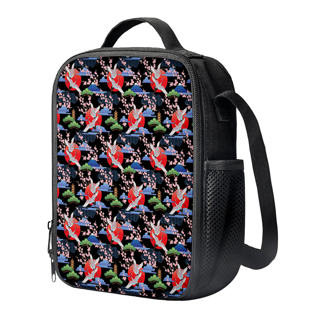 Japanese Traditional Pattern Print Crossbody Lunch Bag