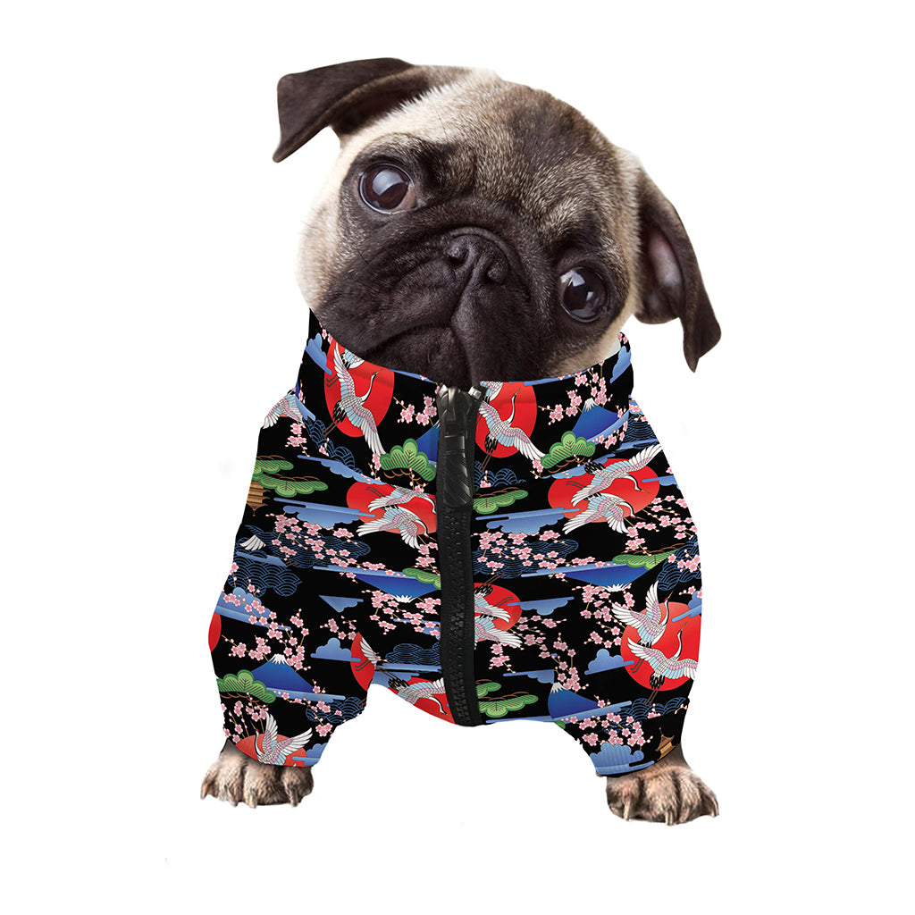 Japanese Traditional Pattern Print Dog Zip Up Jacket