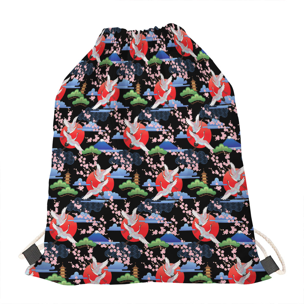 Japanese Traditional Pattern Print Drawstring Bag
