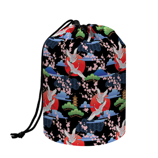 Japanese Traditional Pattern Print Drawstring Makeup Bag