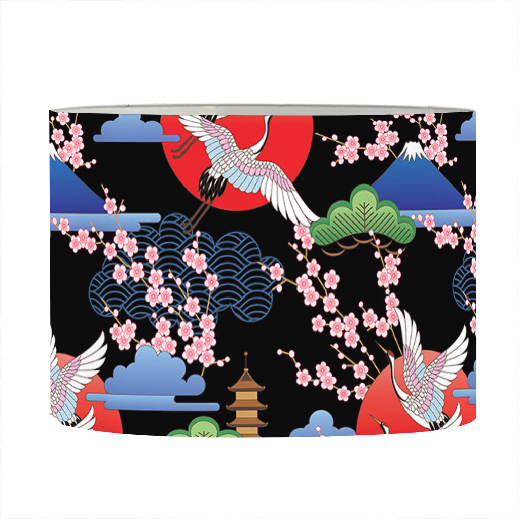 Japanese Traditional Pattern Print Drum Lamp Shade