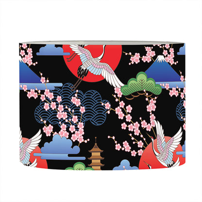 Japanese Traditional Pattern Print Drum Lamp Shade