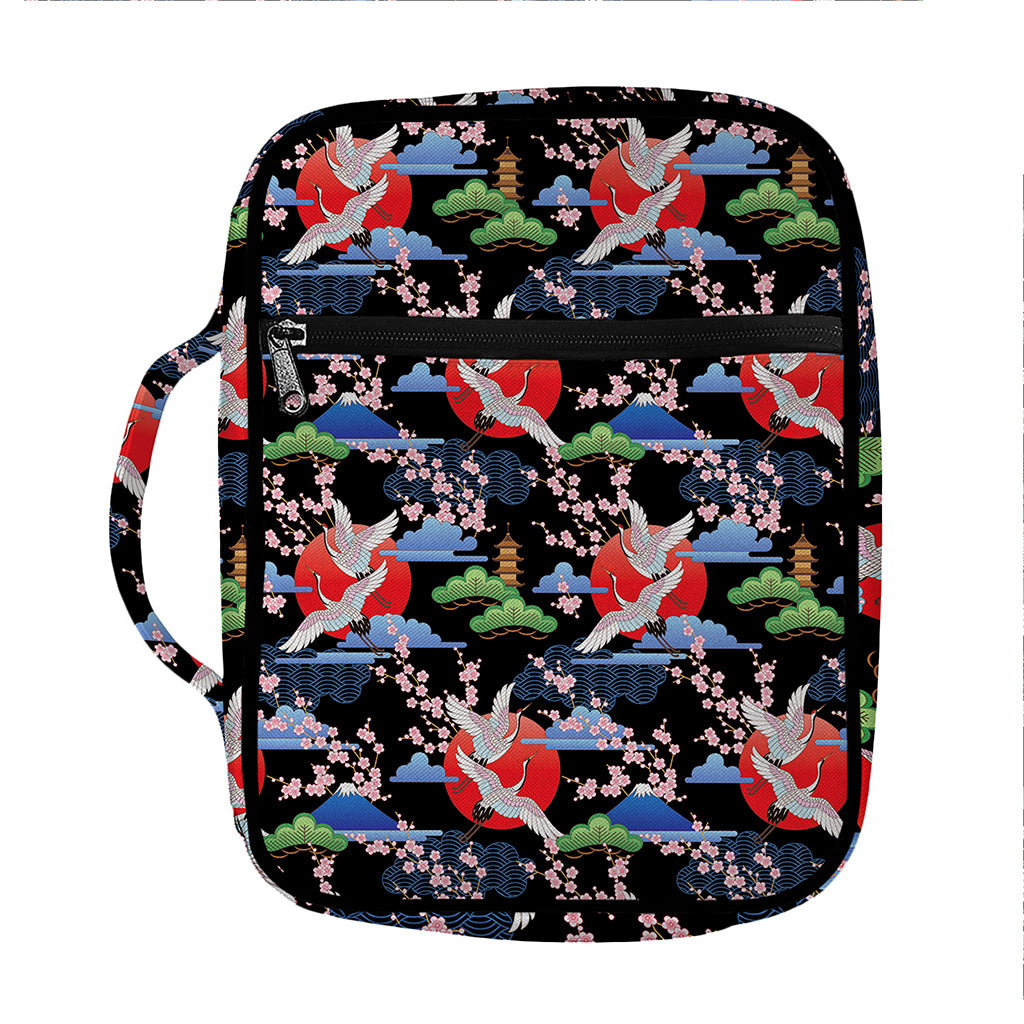 Japanese Traditional Pattern Print Front Pocket Bible Bag