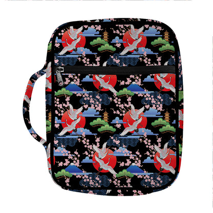 Japanese Traditional Pattern Print Front Pocket Bible Bag