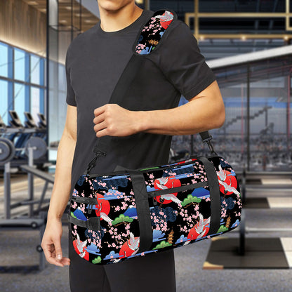 Japanese Traditional Pattern Print Gym Bag
