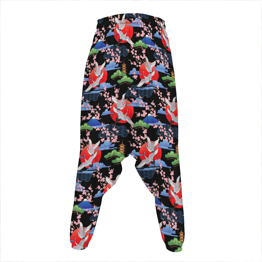 Japanese Traditional Pattern Print Hammer Pants