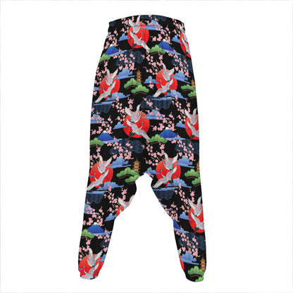 Japanese Traditional Pattern Print Hammer Pants