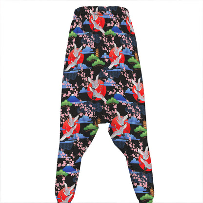 Japanese Traditional Pattern Print Hammer Pants