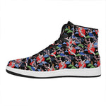 Japanese Traditional Pattern Print High Top Leather Sneakers