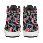 Japanese Traditional Pattern Print High Top Leather Sneakers