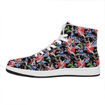 Japanese Traditional Pattern Print High Top Leather Sneakers