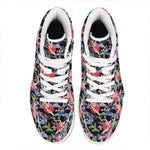 Japanese Traditional Pattern Print High Top Leather Sneakers