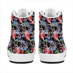 Japanese Traditional Pattern Print High Top Leather Sneakers