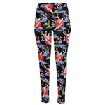 Japanese Traditional Pattern Print High-Waisted Pocket Leggings