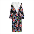 Japanese Traditional Pattern Print Hooded Bathrobe