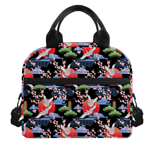 Japanese Traditional Pattern Print Insulated Lunch Bag
