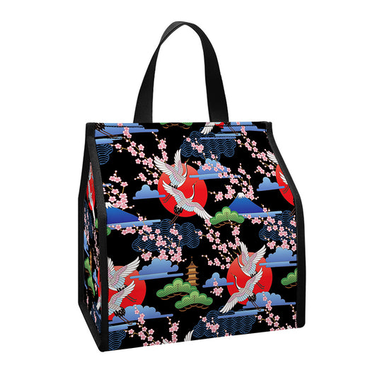 Japanese Traditional Pattern Print Insulated Lunch Tote