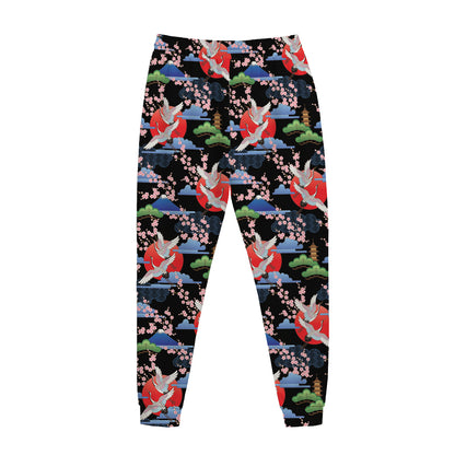 Japanese Traditional Pattern Print Jogger Pants