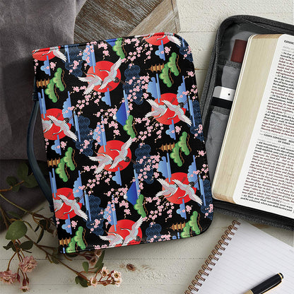 Japanese Traditional Pattern Print Leather Bible Cover