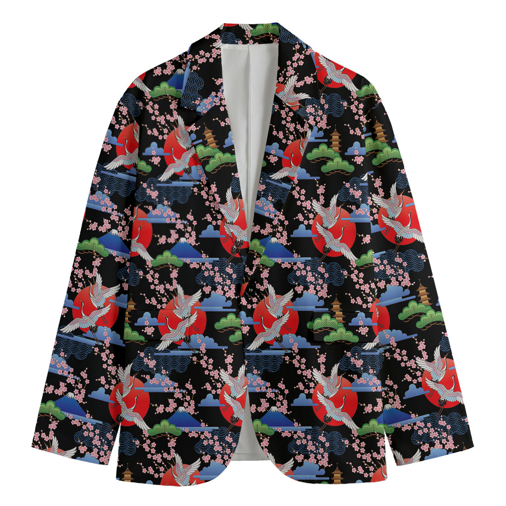 Japanese Traditional Pattern Print Men's Blazer