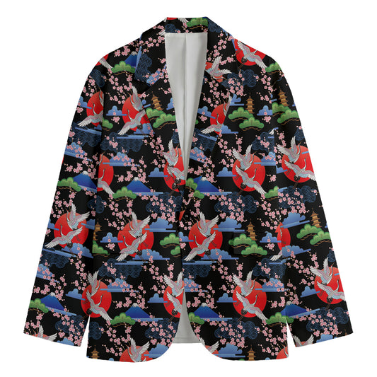 Japanese Traditional Pattern Print Men's Blazer