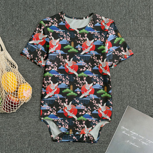 Japanese Traditional Pattern Print Men's Bodysuit
