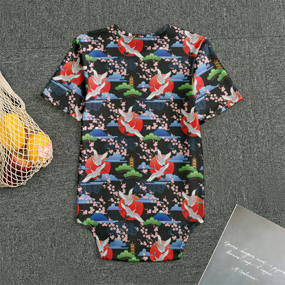 Japanese Traditional Pattern Print Men's Bodysuit