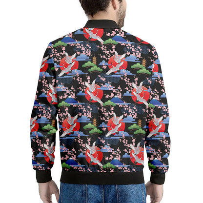 Japanese Traditional Pattern Print Men's Bomber Jacket