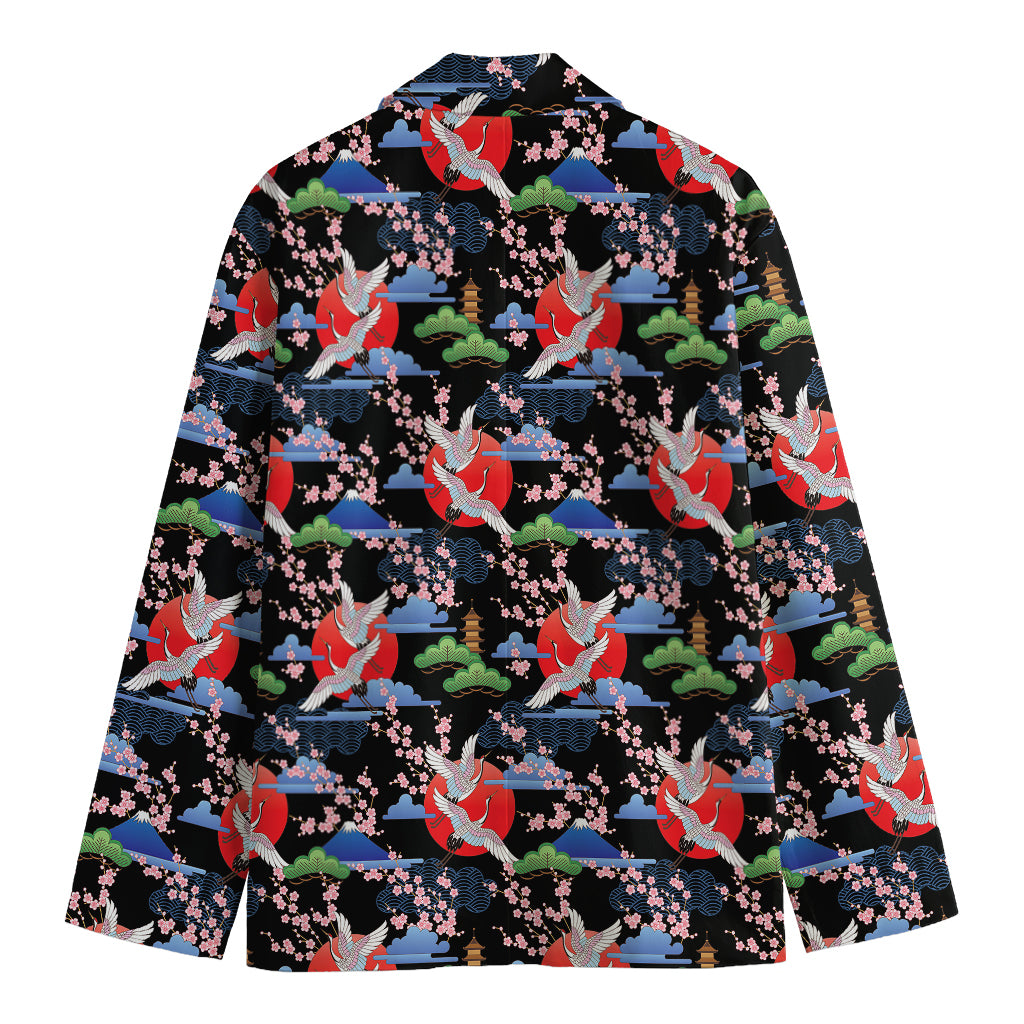 Japanese Traditional Pattern Print Men's Cotton Blazer