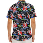 Japanese Traditional Pattern Print Men's Deep V-Neck Shirt