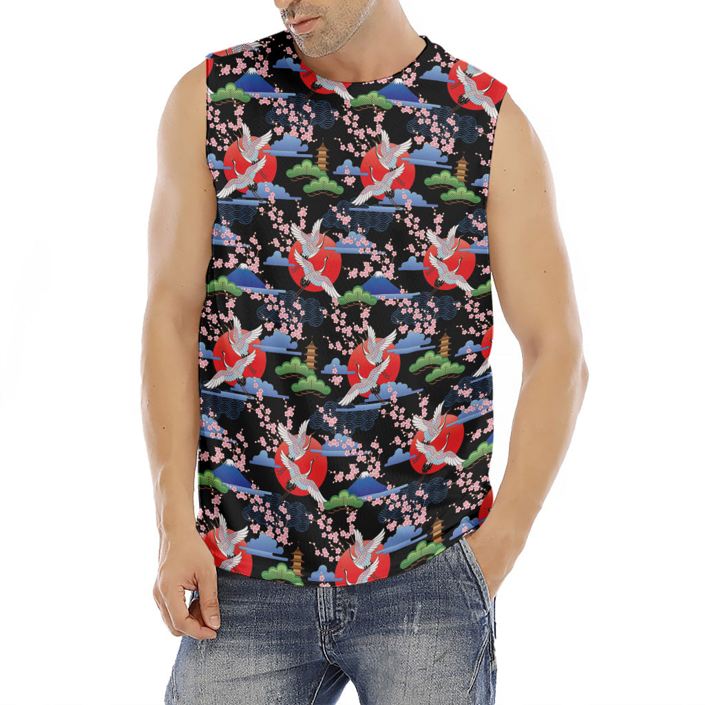 Japanese Traditional Pattern Print Men's Fitness Tank Top