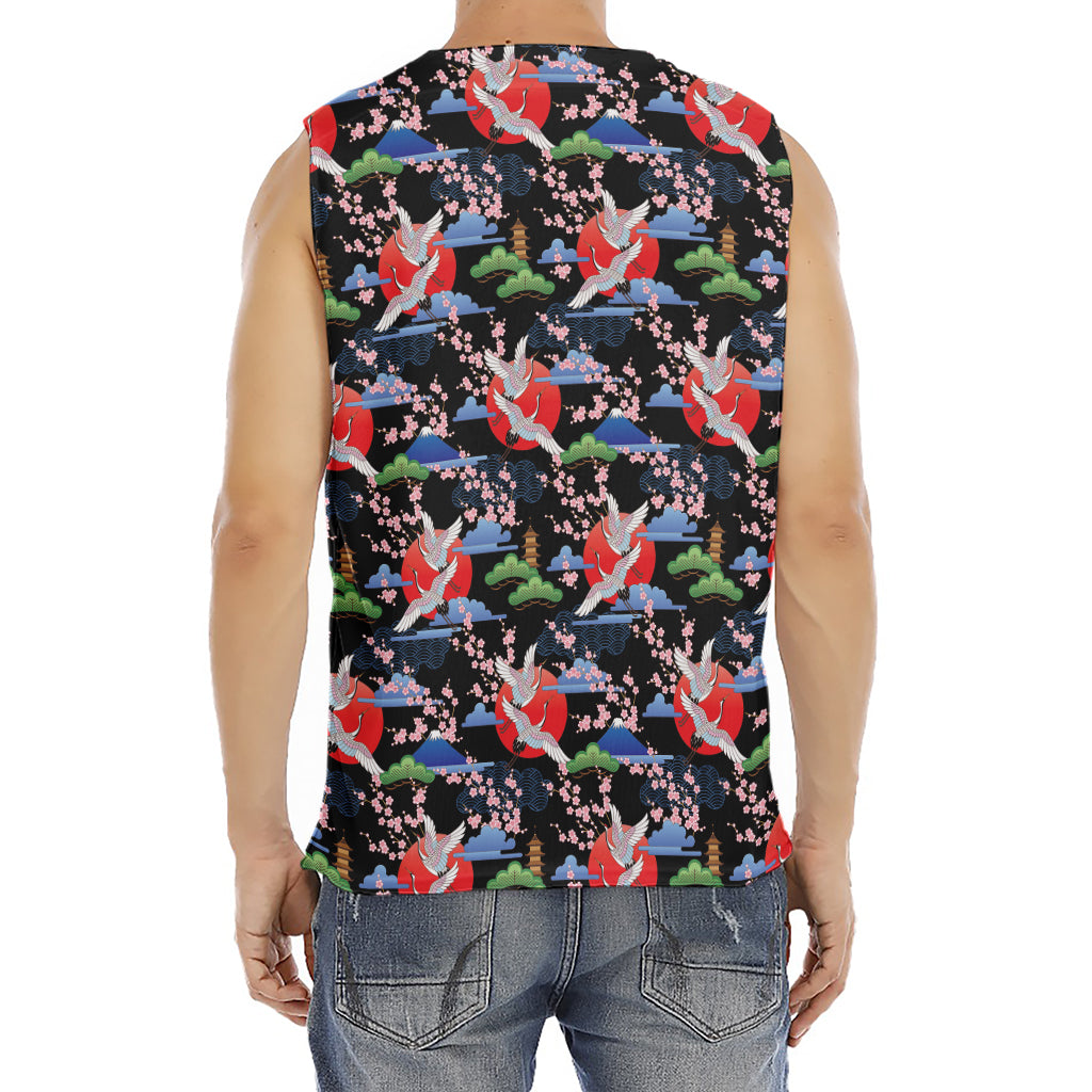 Japanese Traditional Pattern Print Men's Fitness Tank Top