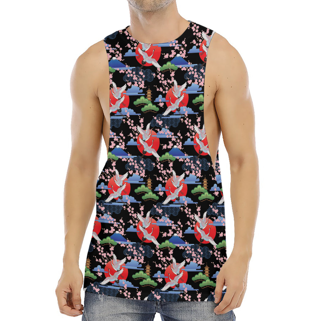 Japanese Traditional Pattern Print Men's Muscle Tank Top