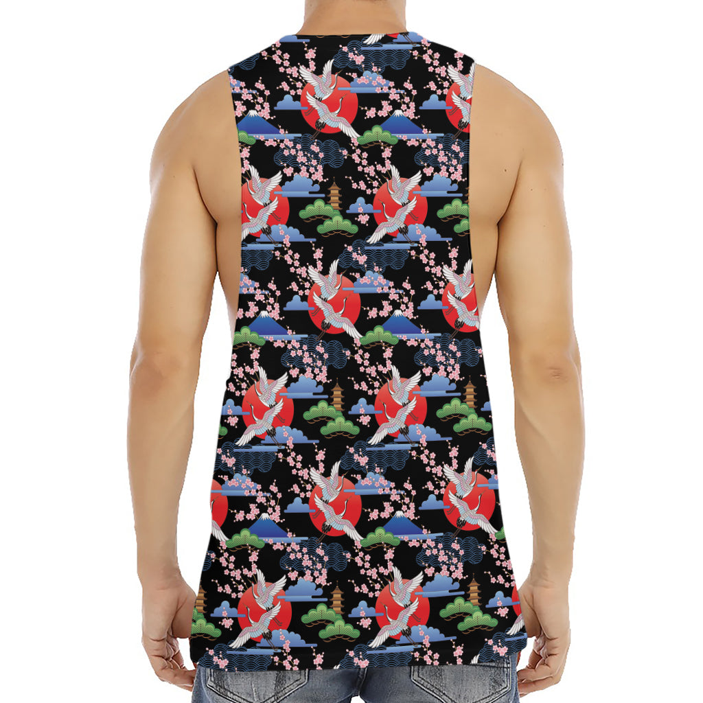 Japanese Traditional Pattern Print Men's Muscle Tank Top