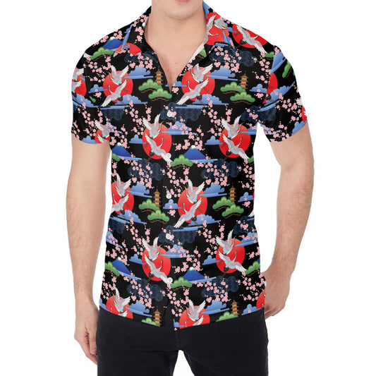 Japanese Traditional Pattern Print Men's Shirt