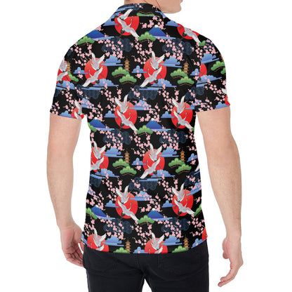 Japanese Traditional Pattern Print Men's Shirt