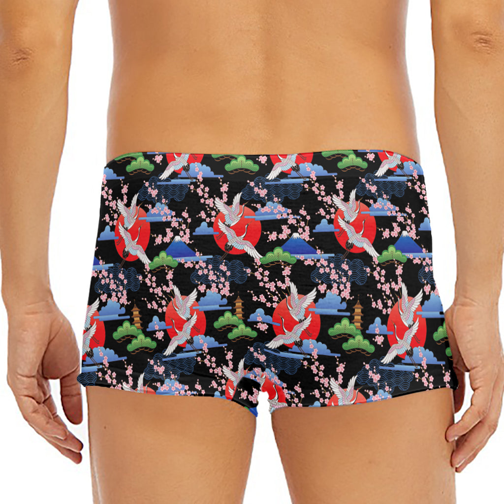 Japanese Traditional Pattern Print Men's Short Boxer Briefs